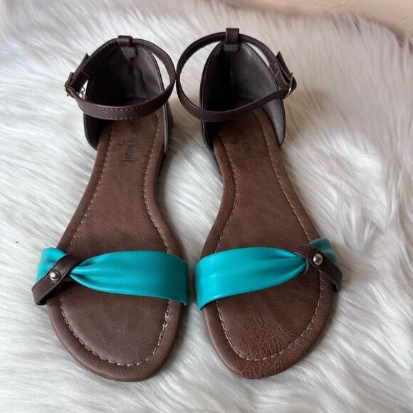 Jenny Fairy Brown & Teal Sandals Size 38 - Picture 2 of 9